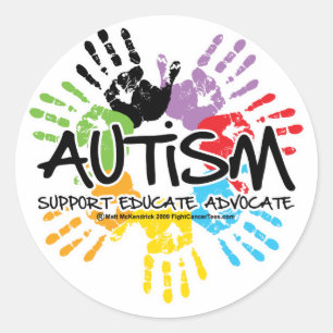 Autism Handprint Runt Klistermärke