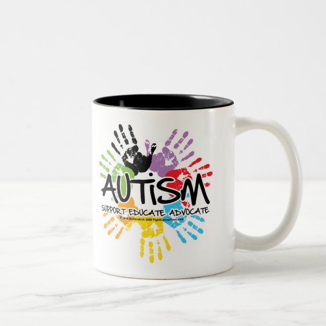 Autism Handprint Två-Tonad Mugg (Höger)