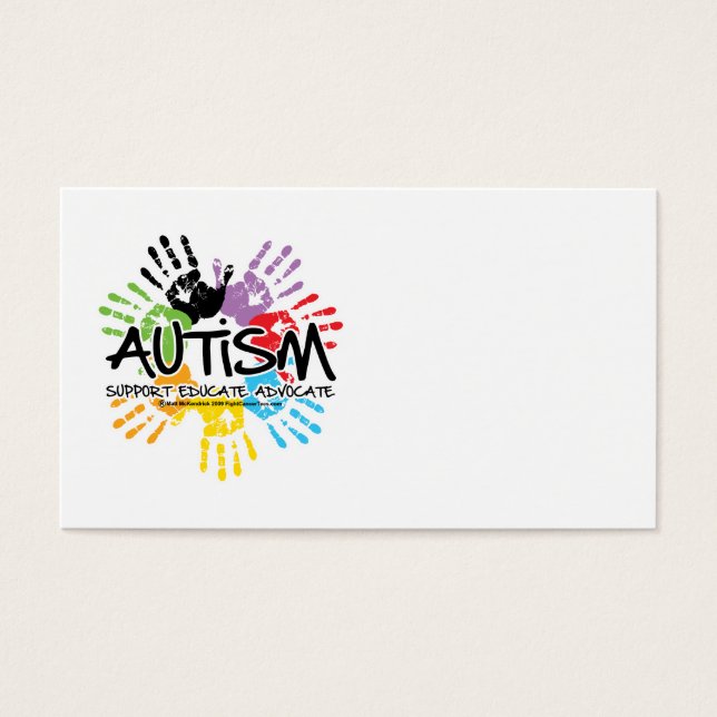 Autism Handprint Visitkort (Framsidan)