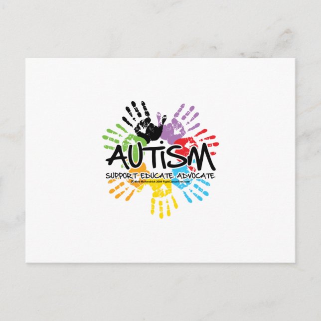 Autism Handprint Vykort (Framsida)