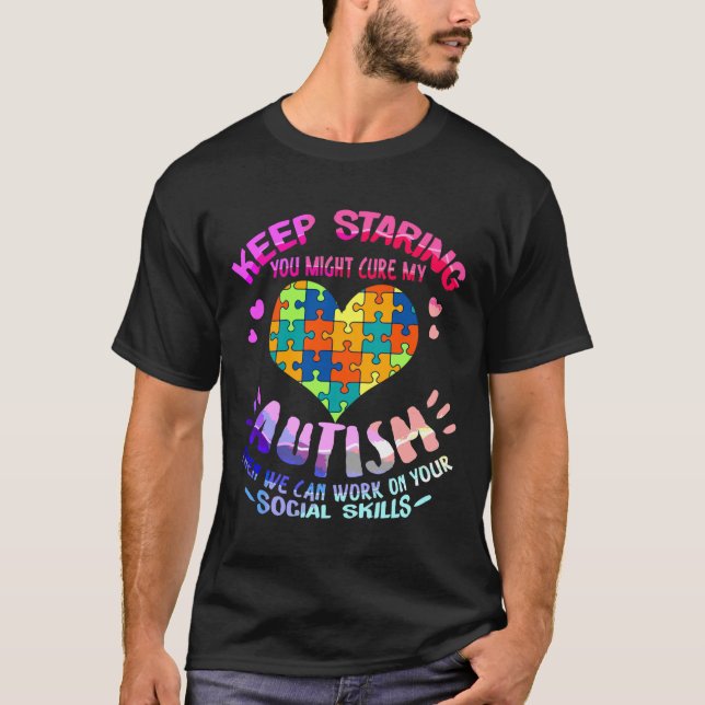 Autism Heart Autism Awareness Adhd Austism Puzzle T Shirt (Framsida)