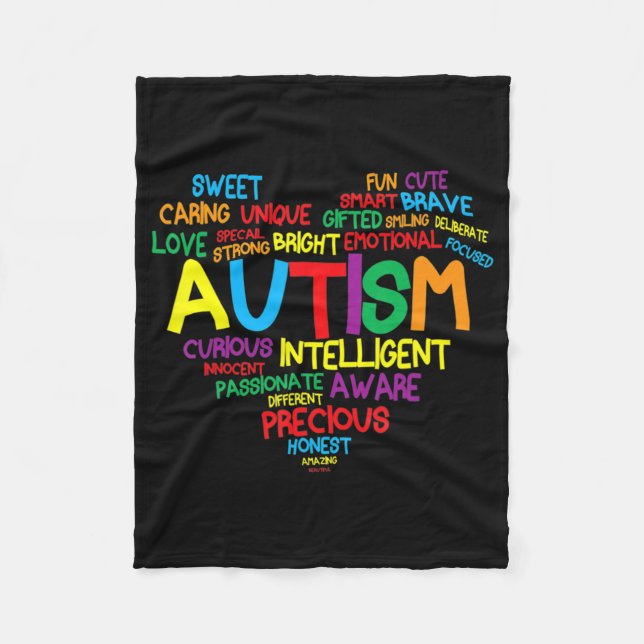 Autism Heart Autism Awareness Autism Mamma Gif Fleecefilt (Framsidan)