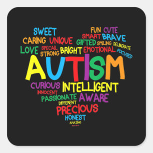 Autism Heart Autism Awareness Autism Mamma Gif Fyrkantigt Klistermärke