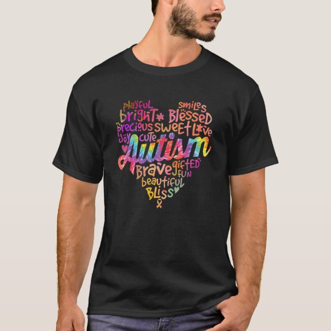 Autism Heart Autism Awareness proud Autism Mom Dad T Shirt (Framsida)