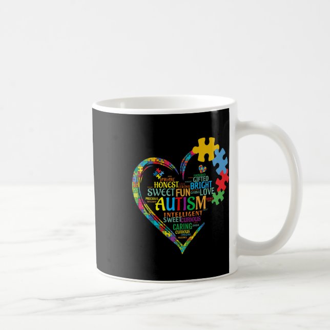 Autism Heart Autism Awareness Support Autism Long Kaffemugg (Höger)