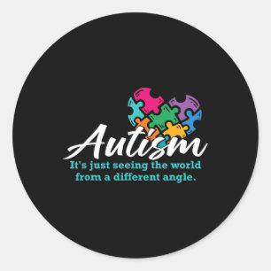 Autism Heart Puzzle Awareness Autistic Support Rib Runt Klistermärke