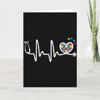 Autism Heartbeat Stetoskop Sjuksköterska Medvetenh Kort