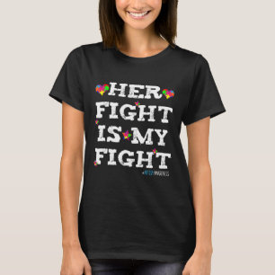Autism-Hennes kamp är min kamp Färgglatt pussel Au T Shirt