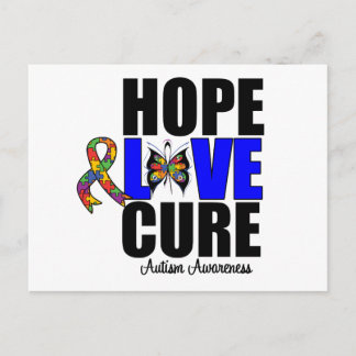 Autism Hope Kärlek Cure (v.1) Vykort