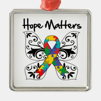 Autism Hope Matters Julgransprydnad Metall