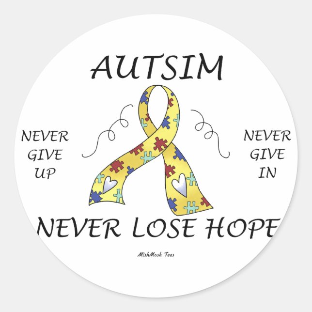 Autism Hope Runt Klistermärke (Framsida)