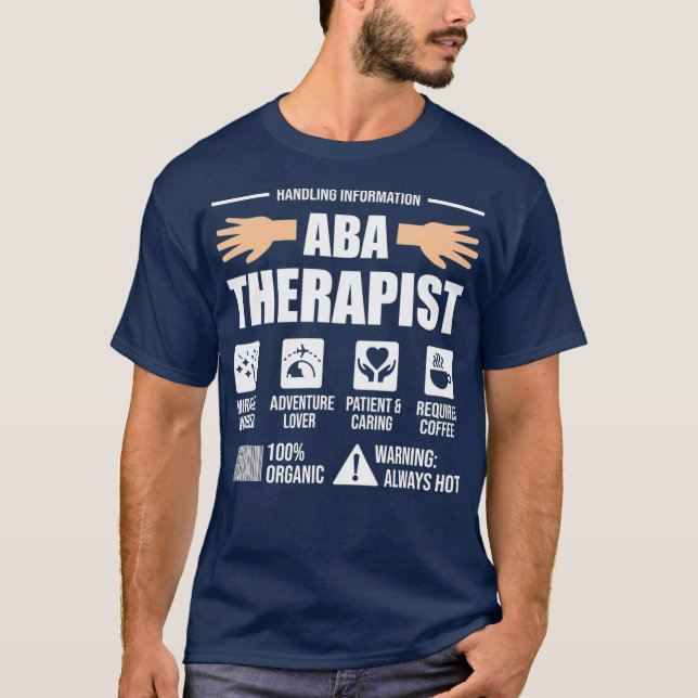 Autism i ABA-terapihandledaren för beteendeanalys T Shirt (Framsida)