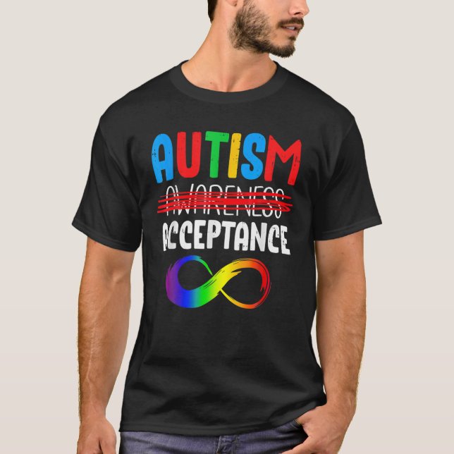 Autism i april Bära Röd i stället för Autism T Shirt (Framsida)