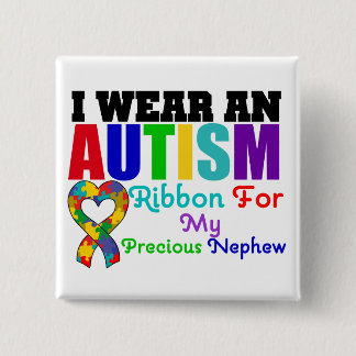 Autism I Bära Ribbon för mitt onda Nephew Knapp