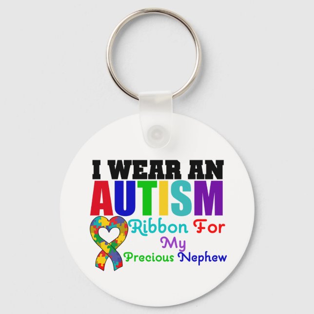 Autism I Bära Ribbon för mitt onda Nephew Nyckelring (Framsida)