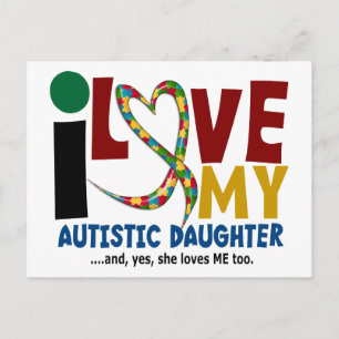 AUTISM I Kärlek My Autistic Dotter 2 Vykort