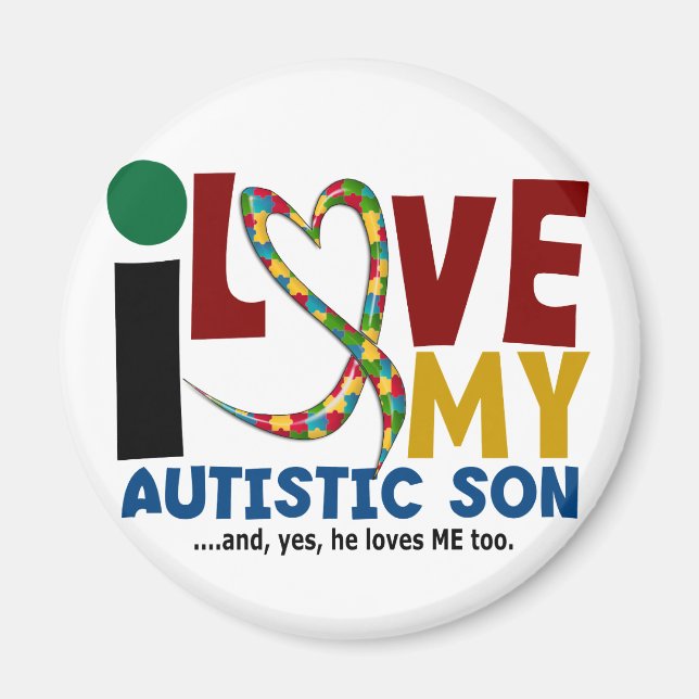 AUTISM I Kärlek My Autistic Son 2 Magnet (Framsidan)
