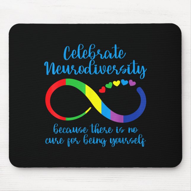 Autism Infinity Neurodiversitet Inget Botemedel Fö Musmatta (Framsidan)