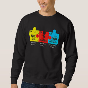 Autism Inslag Periodic Bord Awareness Asd Lång Ärmad Tröja