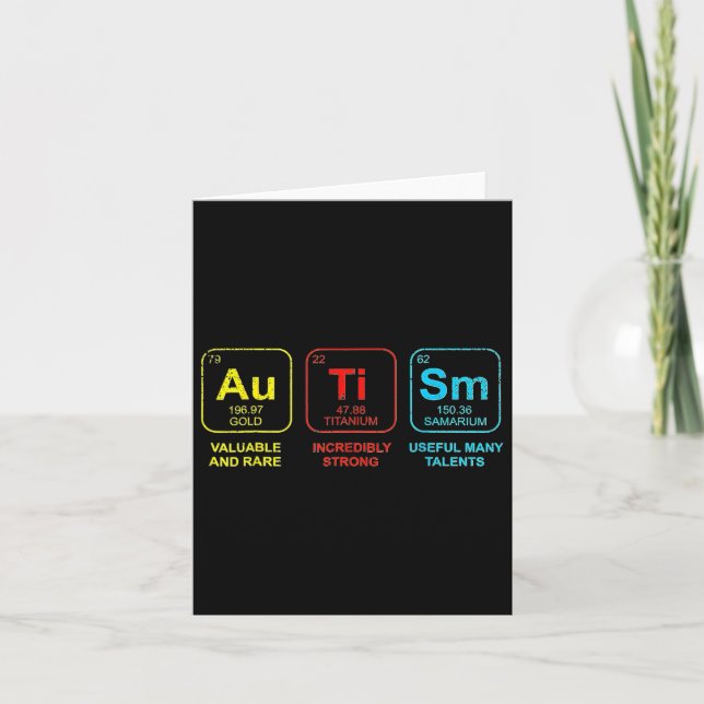 Autism Inslag Periodic Bord Awareness Asd Manar W Kort (Framsida)