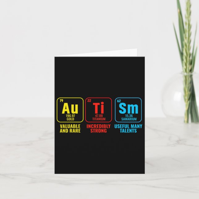 Autism Inslag Periodic Bord Awareness Asd Manar W Kort (Framsida)