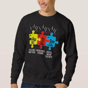 Autism Inslag Periodic Bord Awareness Asd Manar W Lång Ärmad Tröja