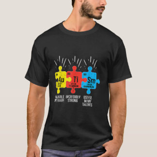 Autism Inslag Periodic Bord Awareness ASD Manar W T Shirt