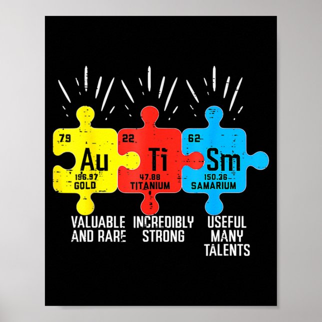 Autism Inslag Periodic Bord Awareness ASD Supp Poster (Framsidan)