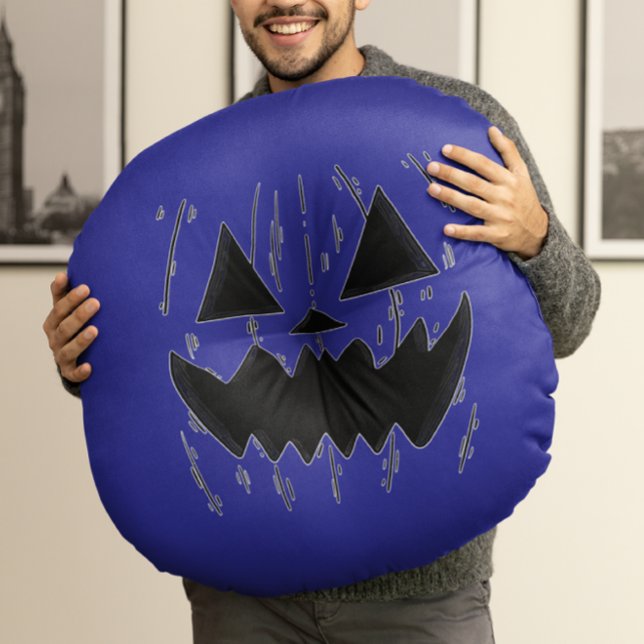 Autism-Inspired Jack-o’-Lantern Halloween Rund Kudde (Skapare uppladdad)