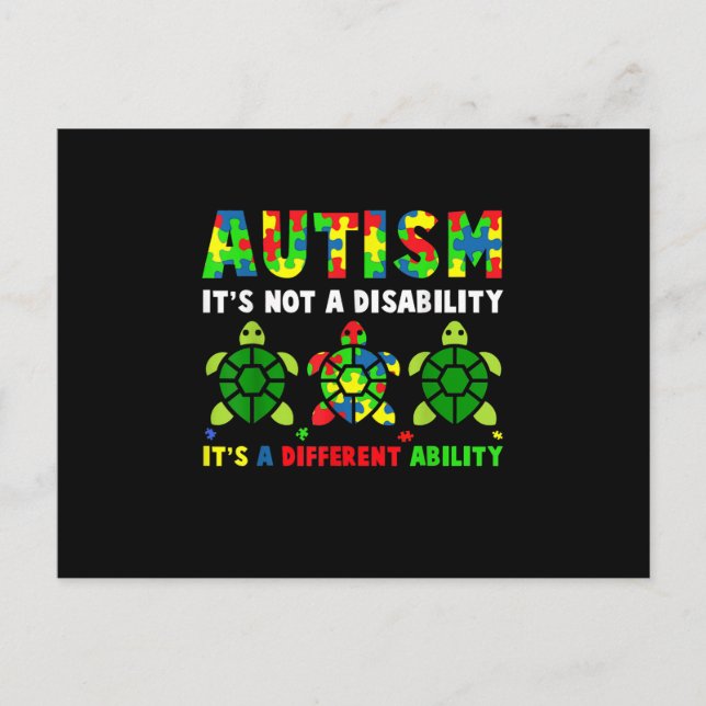 Autism - inte en handikappmedveten autism inbjudan vykort (Framsida)