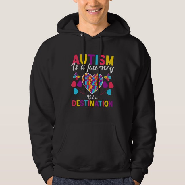 Autism is a journey not a destination  Autism Awar Hoodie (Framsida)