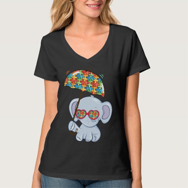 Autism is my Incredible talent Baby Elephant Autis T Shirt (Framsida)