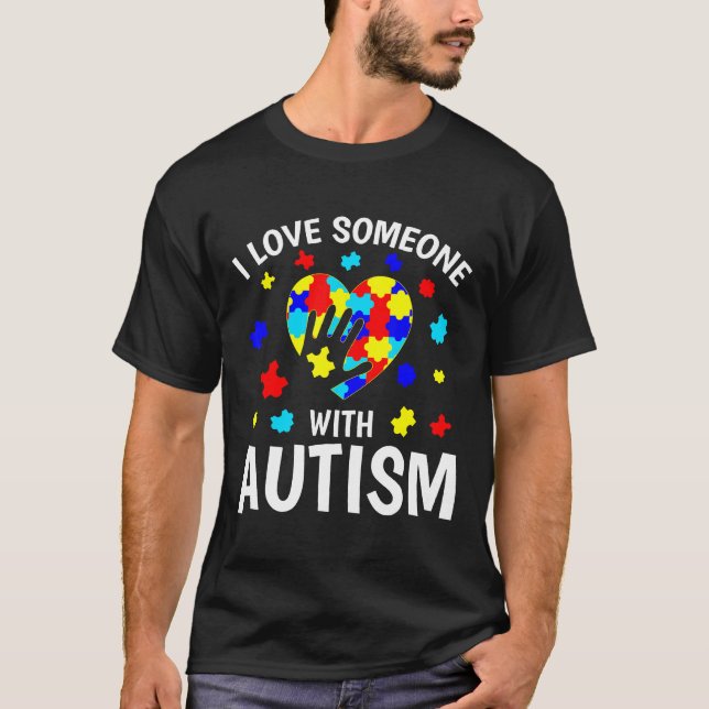 Autism-Jag älskar någon med autism tröja ny (Framsida)