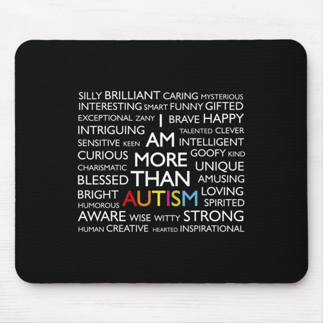 Autism jag är mer än autism musmatta (Framsidan)