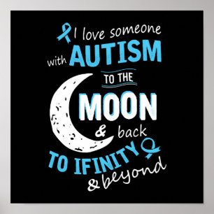 Autism - jag kärlek någon med autism till måne poster