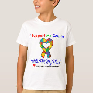 Autism: Jag stöttar min kusin med all min hjärta T Shirt