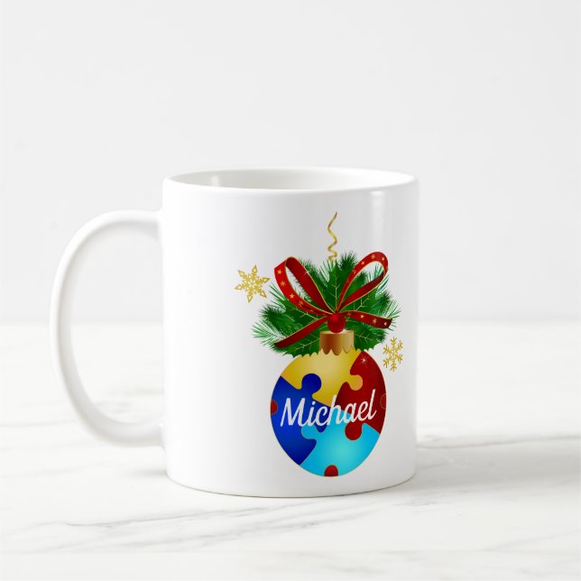 Autism Jul Bauble Kaffemugg (Vänster)