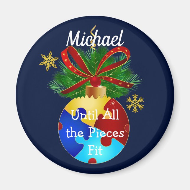 Autism Jul Bauble Magnet (Framsidan)