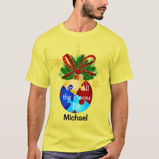Autism Jul Bauble T Shirt (Framsida)
