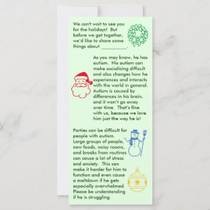 Autism jul Boy Flat Card