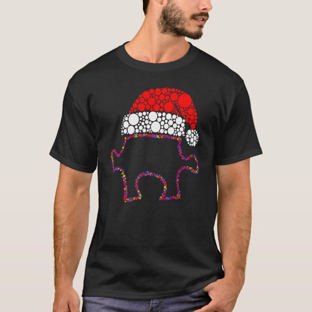 Autism jul jul hatt pusselbit ASD Aw T Shirt (Framsida)