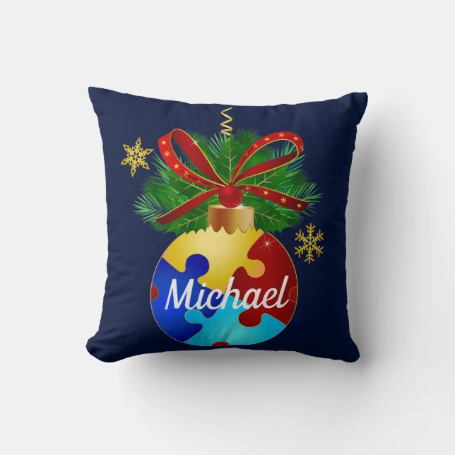 Autism Julbägare Kudde (Framsida)