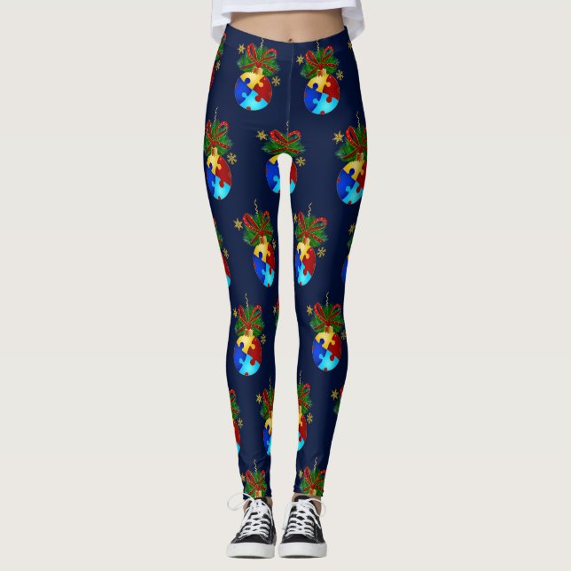 Autism Julbägare Leggings (Framsida)