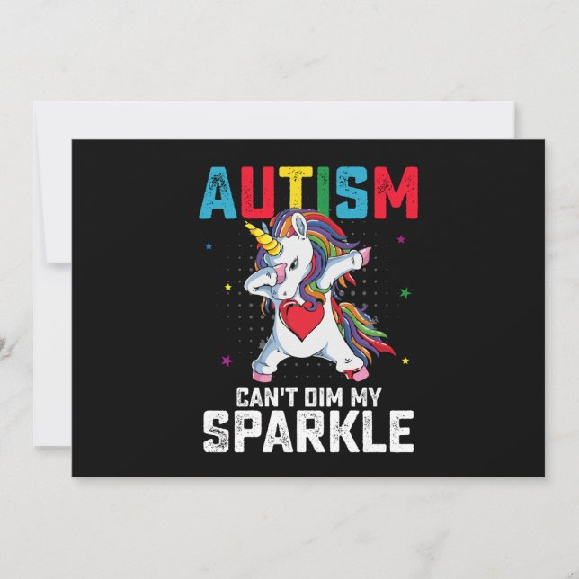 Autism kan inte förvränga min Gnistras medvetandeg Inbjudningar (Framsida)