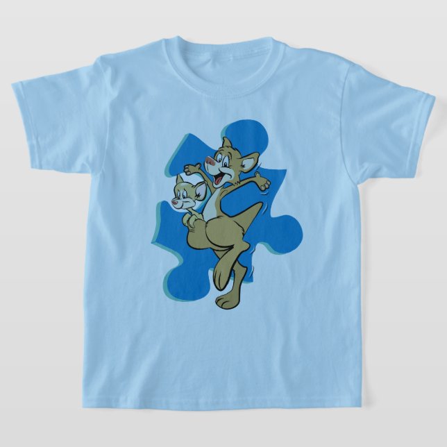Autism Kangaroo och Joey T Shirt (Laydown)