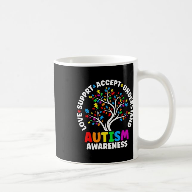 Autism Kärlek accepterar Autistic Autism Awarene Kaffemugg (Höger)