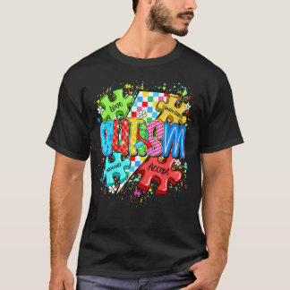 Autism Kärlek Förstå Acceptera Förespråka Medveten T Shirt