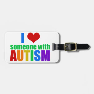 Autism Kärlek Rainbow Family Support färgstark cut Bagagebricka