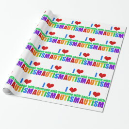 Autism Kärlek Rainbow Family Support färgstark cut Presentpapper