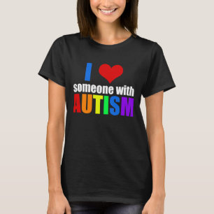 Autism Kärlek Rainbow Family Support färgstark cut T Shirt